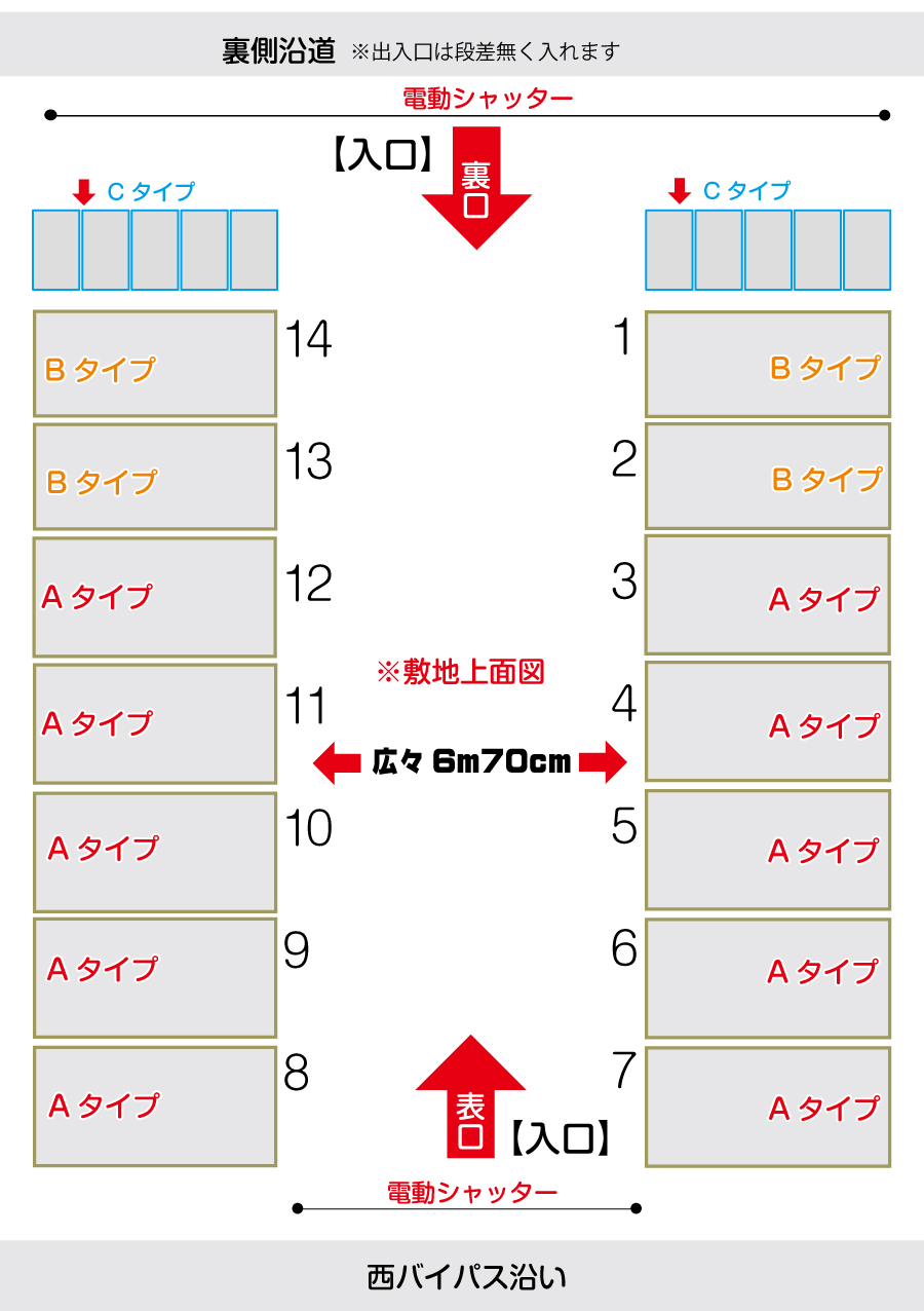 現地敷地内 山形レンタル倉庫